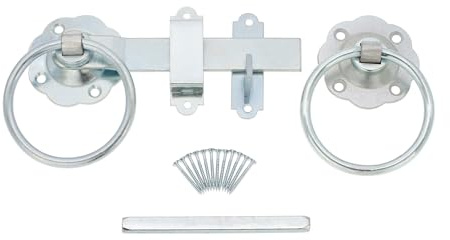 Infinity Decor 150mm 6 Plain Ring Gate Latch Handle Garden Gate Door Black or Zinc (Zinc)