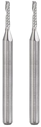 sourcing map 2 Stück VHM Schaftfräser 1.5 mm, Klingenlänge 8 mm CNC Fräser für Edelstahl, Verbundwerkstoffe und Legierungen