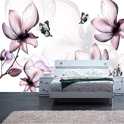 XLMING XHXI Wall Paper Mural Flower Lilac 3D Transparent Flower Tv Background 3D Paper Home 3D Wallpaper Living Room The Wall for Bedroom Effect Mural border-430cm×300cm