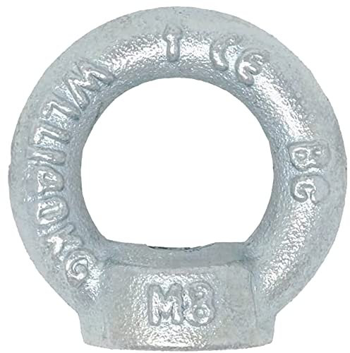 8x Ringmutter M8 DIN582 C15E Ösenmutter Eisen verzinkt Gewindeösenmutter Traglast 140kg