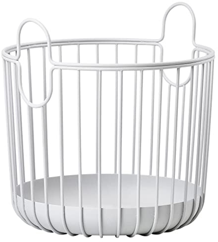 Zone Denmark Inu Korb zur Aufbewahrung, Kleiner Aufbewahrungskorb für Küche, Bad, Kinderzimmer, Home-Office, aus Metall, Durchm. 20 cm, Höhe 20 cm, Soft Grey (Grau)