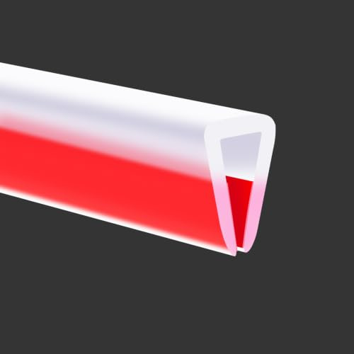 Kantenschutz aus Gummi, selbstklebender U-Profil-Kantenschutz für Sperrholz, Glas und Spiegel, flexibler U-förmiger Kantenschutz, passend für 5 mm (3/16 Zoll), Länge 6 m (20 Fuß), Transparent