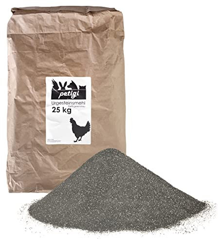 Petigi Urgesteinsmehl, Geflügeleinstreu Staubbad Sandbad, Steinmehl für Hühner und Wachteln, Badesand Pulver für Hühnerstall und Hühnergehege