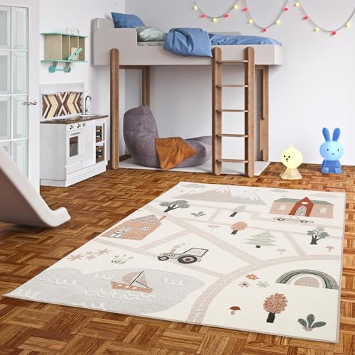 Pergamon Kinder Teppich Weich Kinderzimmer Softstar Kids Little City in 5 Größen