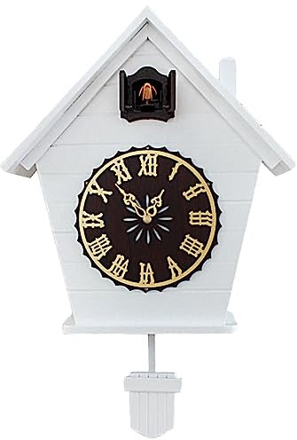 Kuckucksuhr, Kuckucksuhren, Wanduhr,Kuckucksuhr Modern,Massivholz Batteriebetriebenes Kuckucksuhr Schwarzwald Kuckuckruf Wanduhr Modern Weiss Vintage Cuckoo Wanduhr