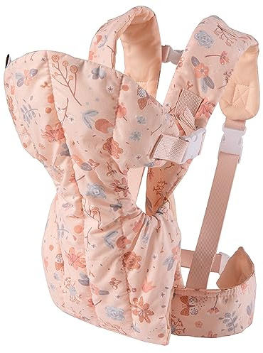 howa Puppentrage Kinder, Puppen Bauchtrage miniflowers 29612 | Puppenzubehör für Babypuppe, Spielzeug Babytrage mit verstellbaren Trägern, Puppenbauchtrage für Puppen bis 50 cm