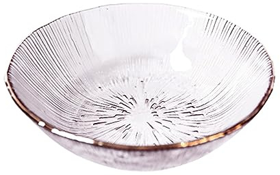 soulnioi Bol à tremper en cristal de verre, assiette d'assaisonnement incrustée dorée, mini bols à dessert, petit plat à sauce soja pour la maison, une fête de mariage – Blanc transparent