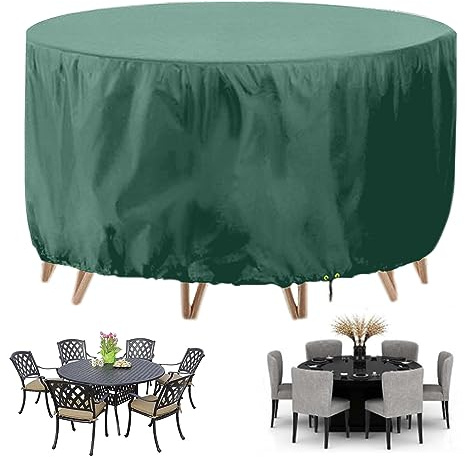 LXHFSH Ronde Housse de Meubles de Jardin, Housse de Protection Bâche Imperméable, Housse Mobilier Jardin ExtéRieure, Imperméable, Anti-UV, Housse de Protection Table de Jardin,Vert, 135x60cm