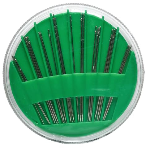 Estuche De 24 Agujas Para Coser, Tapicería, Zurcir Telas, Remendar Ropa, Coser A Mano Y Hacer Trabajos De Manualidades, Proyectos De Textilería, Acero Inoxidable, (Verde 242)