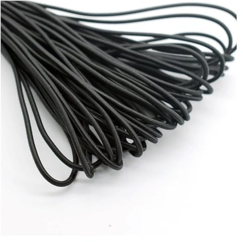 Cordón de banda elástica redonda Longitud de goma elástica 10 metros Goma elástica blanca y negra for coser prendas DIY Pantalones Cintura Cordones Accesorios Diámetro 3/4/5 mm 1 pieza ( Color : Black