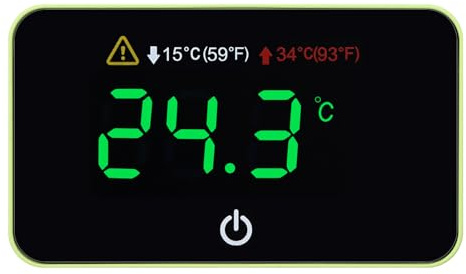 Fish Tank Digital Thermometer Digital Aquarium Thermometer LED Display Stick-on Fish Tank Thermometer Default HI/LO Alarm Cordless Tank Temperature Sensor with LED Touch Screen