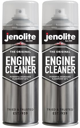 JENOLITE Detergente per motore in aerosol | Spray detergente e sgrassante per motore | 2 x 500 ml | Scioglie grasso, olio e sporcizia senza lasciare residui, non conduttivo e non corrosivo