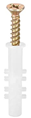 XYWHPGV Tubo di espansione in plastica da 6 x 30 mm Colonna di ancoraggio per cemento Tassello a muro Tubo di fissaggio con viti Bianco 50 pezzi(1f5b9 d22e2 9eec3 365b9 e77ce d72dd