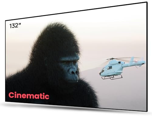 AWOL VISION Ambient Light Rejecting (ALR) Projector Screen For Ultra Short Throw(UST) Projector, 132 Fixed Frame, 80% Picture Quality Improved, 95% Celling Light Rejecting(CLR), Active 3D - C132