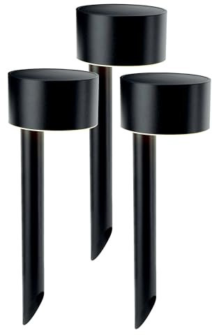 Brendz Vik Wegbeleuchtung mit Solarbetrieb, Solarlampen für Außen, IP44 Wasserdicht, Gartendekoration, Wegeleuchten Solar, LED Gartenleuchten mit Erdspieß, 3er-Pack