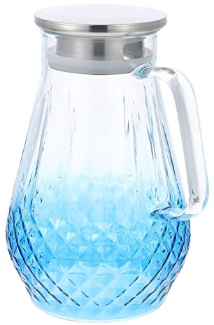 Bottiglia di acqua fredda a colori sfumati Bottiglie di vetro trasparente con tappi Contenitore trasparente Bicchieri trasparenti Grandi brocche di limonata d'acqua Bicchieri blu Squisita teiera sfuma