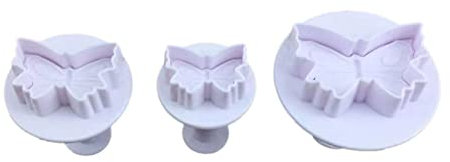 LAMDNL Juego de 3 moldes de mariposa para fondant, galletas, pasteles, accesorios de cocina, cortador de fondant, formas de émbolo, para decoración de tartas