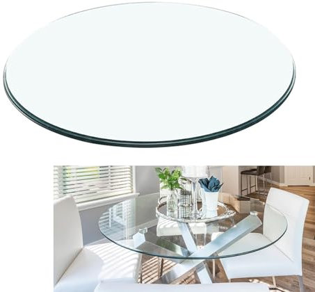 SXKJQER Tischplatte Gehärtetes Glas Ø 360mm-1000mm Tisch Glasplatte Platte Glastisch, Table Top, Outdoor Glastisch Einfach Zu Säubern, Transparent, Flach Und Glatt, Hohe Härte(100CM(40INCH))