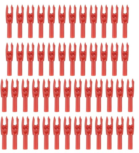 PATIKIL Encoches de Flèche d'Archerie 4,2 mm 0,165, 50 Pièces Insert Arrow Nock Replacement pour Flèches de Chasse Arc Composé Arc Recurve, Rouge