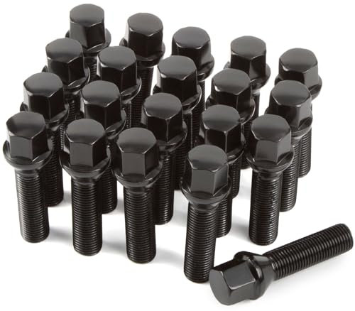 Kit 20 Bulloni Ruota Filetto Lungo 45mm per Distanziali Ruota I M12x1,5x45mm I Sede Conica Chiave 17mm I Compatibili con BMW