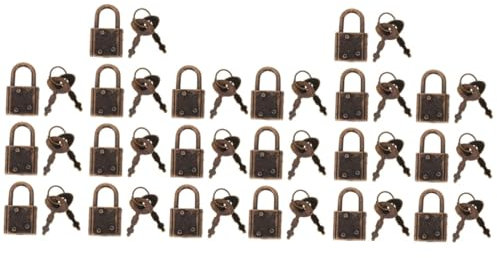 WOONEKY 2 Sets Retro-kofferschloss Mini-möbelschloss Vintage-schubladenschloss Mini-vorhängeschloss mit Schlüssel Rostfrei für Unterwegs 10 Stück