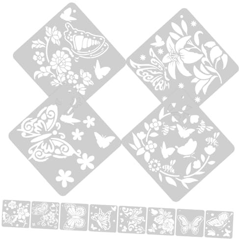 COHEALI 12 Blätter Malvorlage Bastelschablonen Zum Malen Wandkunst Schmetterling-zeichnungsvorlage Blumendekor Kunst Schablonen Blumenschablone Malschablonen Das Haustier