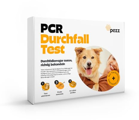 PEZZ Durchfall Test PCR für Hunde | Zuhause auf die häufigsten 6 Durchfallerreger testen | Nur eine Probe erforderlich | inkl. Giardien, Salmonellen, Campylobacter | gratis Labor-Versand