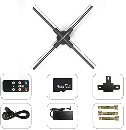 UKLULUAMZ Advertise 3D Hologram Fan, 3D Holographic Fan Projector Holographic Imaging Lamp WiFi Led Sign Holographic Lamp Advertising Display (F60)