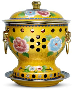 OYWEHECE Hot Pot Single Cloisonne Copper Hot Pot, Alter Peking Alkohol Kleiner heißer Topf Haushalt altmodischer Shabu handgefertigter Kupfertopf Nicht-Stick,D