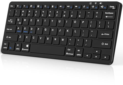 KARFUN Ultra Thin Wireless Keyboard for iPad & Tablet, Compact Bluetooth Mini Keyboard with 30 Day Battery, Portable Travel Keyboard for iPad Pro/Air/Mini, Windows, Android - US Layout (Black)