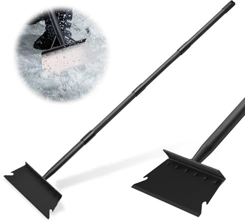 Garden Shovel, Ice Scraper, Multifunctional Cleaning Shovel with 59 Adjustable Handle Heavy Duty Garden Tool for Lawn Edging, Scraping, Weed and Ice Removal