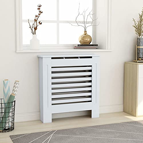 ShGaxin MDF Heizkörperverkleidung, Heizkörperabdeckung, Heizung Verkleidung, Radiator Cover, Heizungsabdeckung, Verkleidung Heizkörper, Weiß 78 cm