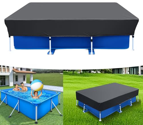 10x6 ft Rectangle Pool Cover for 118 x 79 in Above Ground Pools Drawstring Design Heavy-Duty 10ft Winter Rectangular Frame 9.8 x 6.6 Swimming Black Pool Cover Dustproof Heater