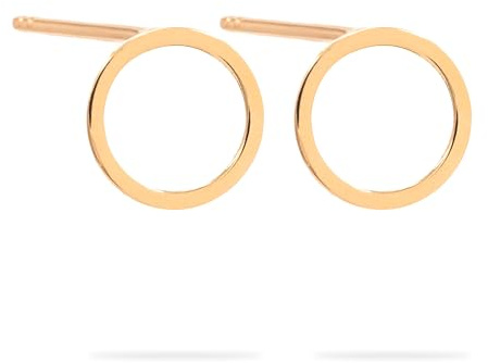 Clous d’oreilles femme or jaune 18 carats – 0.59 gr Or 750/1000 - Boucles circulaires discrètes hypoallergéniques – Bijoux élégant livré avec boîte cadeau – Salia Gold Paris
