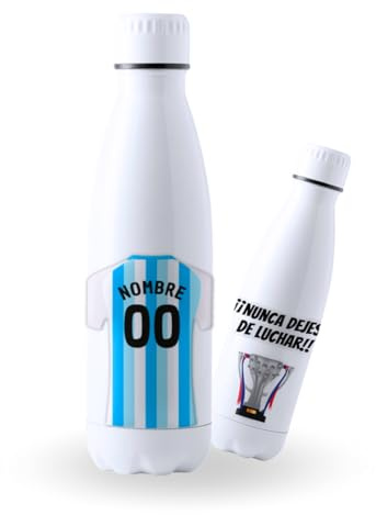 DEREGALOOS Botella Acero Inoxidable 700ml Personalizada con Nombre Málaga. Botella Deportiva para Aficionados. Hidratación Escolar Gimnasio Regalo Original