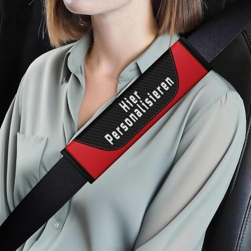 Personalisiertes Gurtpolster Auto aus Kohlefaser – Individualisierbares Sicherheitsgurt Polster & Schulterpolster für Kinder & Erwachsene – Universeller Gurtschoner Auto für SUV, PKW & Truck