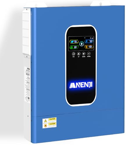 Aninerel 11000W Hybrid Wechselrichter 48V, Built-in 2 MPPT, Unterstützt Parallel 6 Einheiten, Max.160A Batterieladung,Kann Strom in Das Netz Einspeisen, Unterstützt batterielosen Betrieb