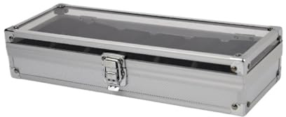 OPIGJUFD Klockbox klocklåda 6/12/24 delar aluminiumlegering produktmönster förvaring klocka samling displaylådor (6 aluminium)