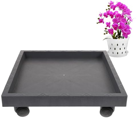 COHEALI Supporto Mobile per Vasi di Fiori con Ruote in Resina PP Base Porta Fioriera Girevole Grande per Giardino e Interni Carrello Portavaso con Rotelle per Spostamento Facile