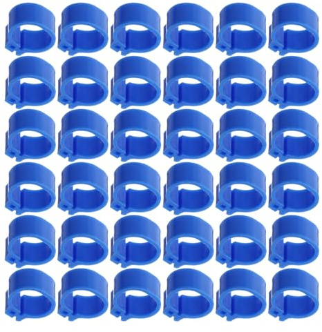 Tofficu Anelli per Zampe di Piccione 10mm in Plastica 100 Pezzi Identificazione Design Apribile per Gestione Allevamento e Controllo Pollame