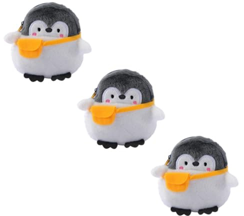 CIMAXIC 3 Stück Kleiner Pinguin Münzbeutel aus Plüsch für Kinder und Strand | Weißes Cartoon Design, Vintage Deko, Abriebfest und Bruchfest, Geschenk für Familie und Freunde