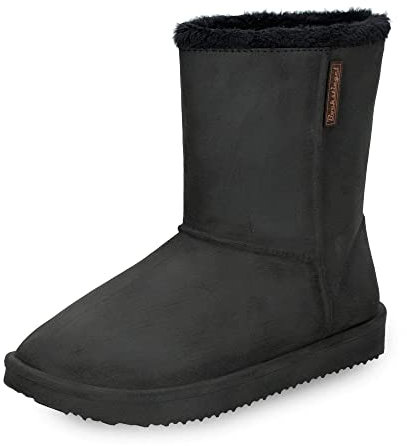 Bockstiegel Damen Mädchen Gummistiefel Vanessa-Woman Warmfutter im Boot -Design, Farbe:schwarz, Größe:39 EU