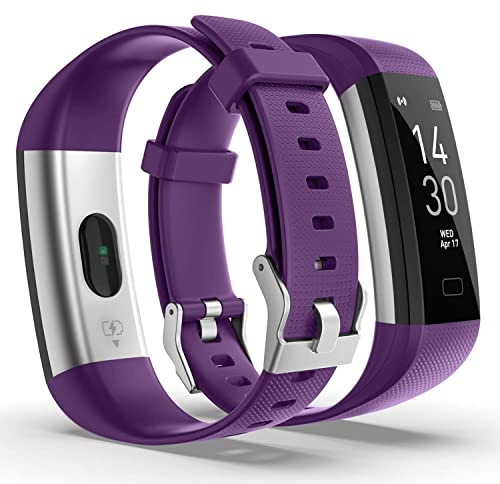 HSW M2 Smart Band Bracelet Watch Bluetooth Smartband Blood Pressure Blood Oxygen Oximeter Heart Rate Monitor Pedometer Fitness Tracker WristBand For IOS Android iPhone Samsung (Purple)