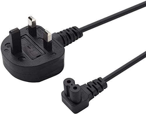 Power Cable Compatible with Samsumg TV 3M, Fig Figure 8 Cable Right Angle IEC C7 Power Lead 2 Pin Mains for PS4 PS5 Xbox Toshiba Panasonic JVC Philips LG Sharp Sony Asus Toshiba Laptop UK Wall Cord
