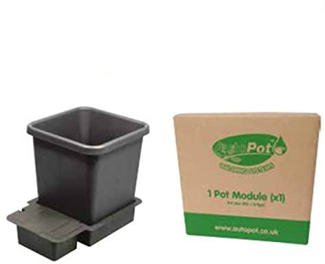 AutoPot 1 Pot Module with 3.9 Gallon Plastic Pot and No Tank - Self-Watering, Gravity-Fed Hydroponic System (1Pot - 3.9 Gallon - No Tank)