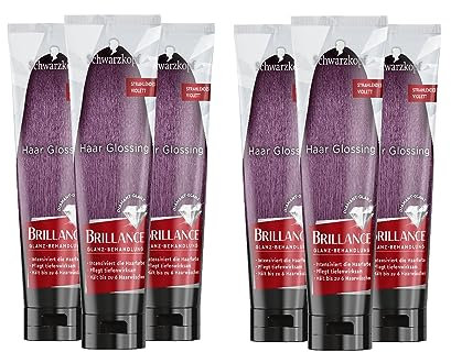 Brillance Glanz-Behandlung, Haar Glossing strahlendes Violett (6 x 150 ml), temporäre Haarfarbe, die wie eine Haarmaske angewendet werden kann, hält bis zu 6 Haarwäschen
