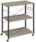 VASAGLE Estantería de Cocina con Ruedas, Carrito de Servicio de 3 Niveles, Estantería para Microondas, Horno, Tostadora, Marco de Metal con 6 Ganchos, Greige Mélange y Negro KKS067K02