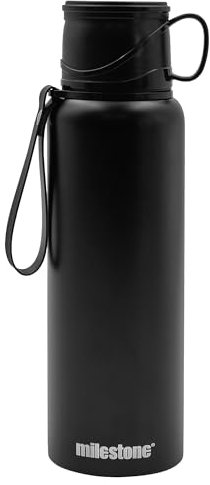 Milestone 53009 Double Walled Flask / 1.2L Large Capacity for Hot or Cold Drinks/Insulated Stainless Steel Travel-Friendly Bottle with Built in Tea Strainer
