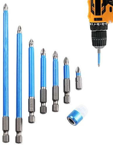 Electric Screwdriver Bit, Magnetic Tip Design, 2.5-15 cm/0.98-5.91 Inch 0.8 cm/0.25 Inches Phillips Head, Anti-Slip Grip, Long Reach, 1 Piece for Drilling and Repair Work