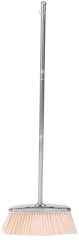 LRXIYODE Heavy Duty Long Handle Broom with Stainless Steel Handle Thick Bristles for Indoor Outdoor Floor Cleaning Kitchen Office Industrial Sweeping Tool for Dust and Debris Removal